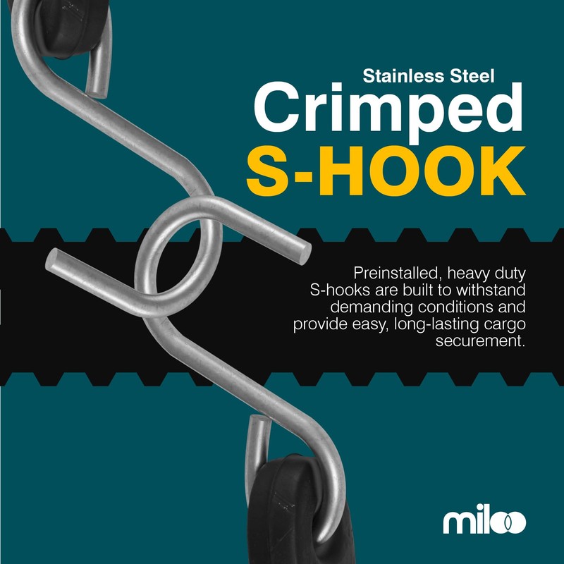 Miloo Rubber Bungee Cords with Hooks - Heavy Duty Tarp