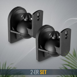 RICOO Speaker Wall Mount Bracket LH028 Tilt Swivel Small Universal Flexible Satellite Loudspeaker Holder Mounting Pair of 2 Black