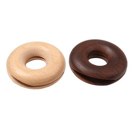 LIFKOME 2pcs Wooden Sealing Clip Snack Bag Walnut Round