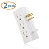 Cable Matters 2-Pack 6 Outlet Splitter Grounded Side Access Outlet