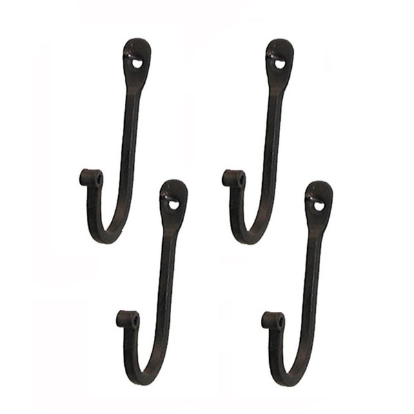 KPAVIR Single Prong Wrought Iron Hooks – Rustic Curved Metal