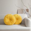 Hig Juego Almohadas Decorativas Redondas Plisadas Terciopelo Amarillo
