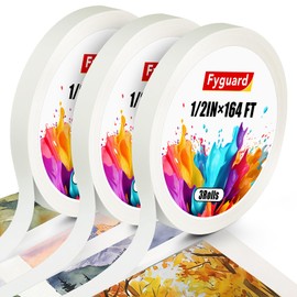 Fyguard 3 Rolls Artist Tape 0.5IN × 492 FT Total Watercolor Tape, Acid Free Artist Tape for Watercolor Paper Painting Masking Framing