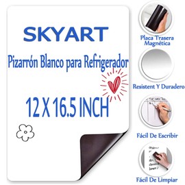 Pizarra Blanca Magnética para Refrigerador, de Borrado en Seco para Oficina, Fridge Magnet con Rotulador, A3