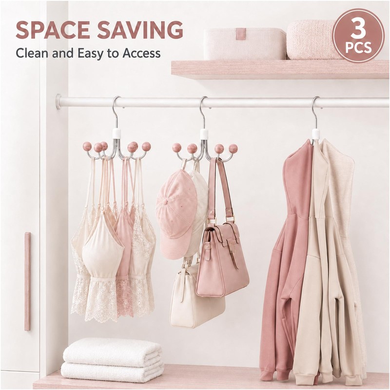 360° Swivel Hoodie & Purse Organizer with Cedar Balls (3)