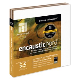 Ampersand Art Supply Wood Painting Panel: Museum Series Encausticbord: 1/8 Inch Depth, 5" x 5" - Pack of 4