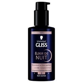 Schwarzkopf - GLISS - Elixir de Nuit - Rebuilding Hair Fibre - Haptiq System - Ion Complex - Lengths & Tips - 100% Stronger Hair - Normal Care - No Rinse - 100 ml