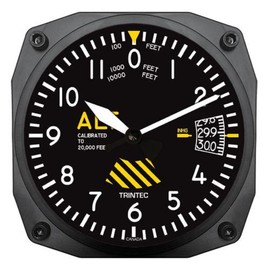 Trintec 30 th Anniversary 6.5" Aviation Altimeter Instrument Style Wall Clock 3060SE