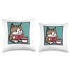Cat Treats Lover Kitten Pet Book Reader Bookworm Cat Throw