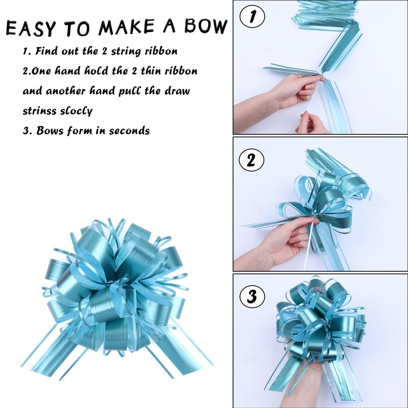 6 Pieces Big Pull Bow Gift Wrapping,6 inches, Pull Bow