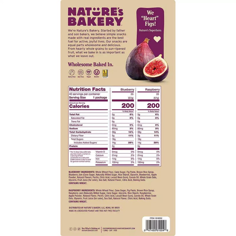 Nature's Bakery Fig Bars Variety Pack 40 ct 80 oz