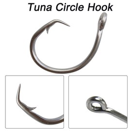 Tuna Circle Fishing Hooks Stainless Steel Big Game Saltwater Hook 30Pcs Extra Strong Short Shank Circle Hook 8/0-20/0