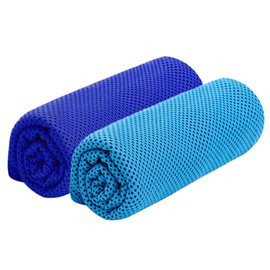 Cooling Towel, Set of 2 Colors, 2 Types, Blue, Instant Cooling, Ice Towel, Cool Cool, Cool, Cooling, Cooling, Driing, Summer, Sports, Neck, Cooling, Heatstroke Prevention, Navy Blue, Sky Blue