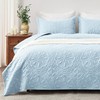 EXQ Home Quilt Set Full Queen Size Spa Blue 3