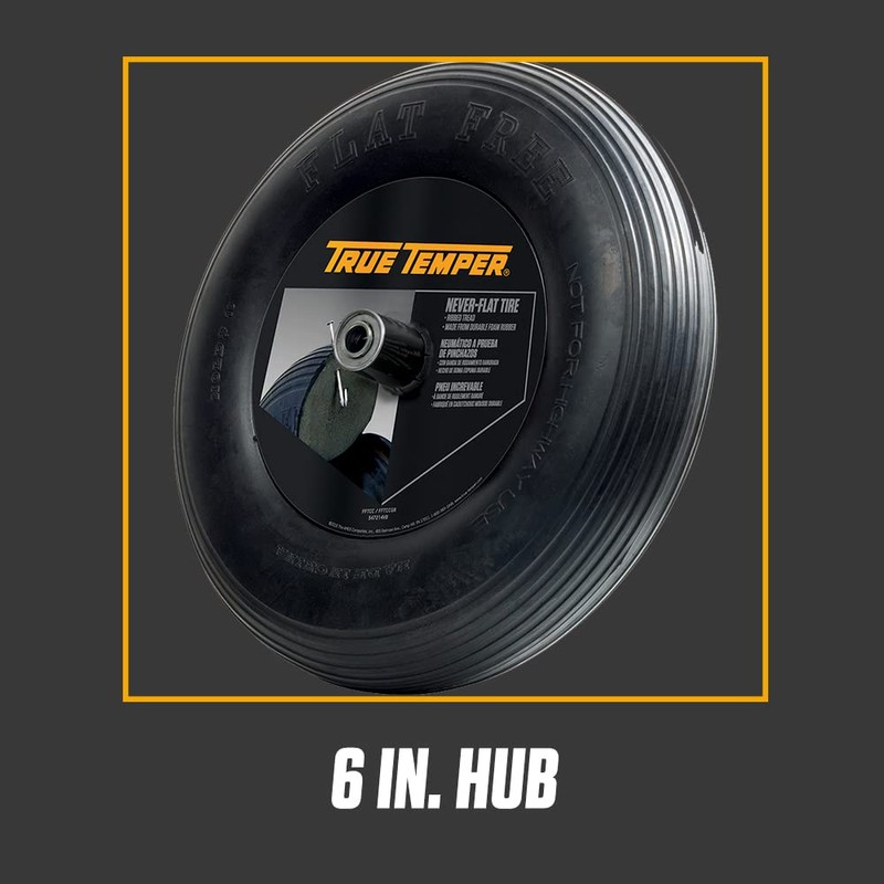 True Temper FFTCC 8 in. Hub Never Flat Wheelbarrow Tire