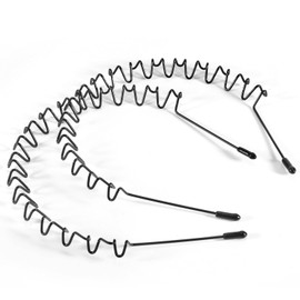 AZRDXSD 2pcs Metal Hair Bands, Simple and Fashionable Hairband, Wavy Hair Bands for Men and Women, Invisible, Non-slip, for Daily Face Washing, Outdoor, Sports Fixed Hair Accessories