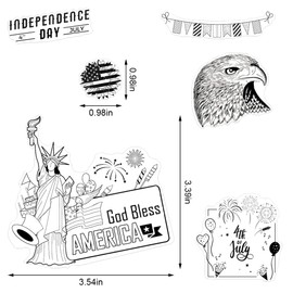 Estivaux 4th of July Patriotic Clear Stamps for Card Making, American Flag Silicone Stamps Stars Words Rubber Stamps for Scrapbooking DIY Cards Album Crafts Supplies