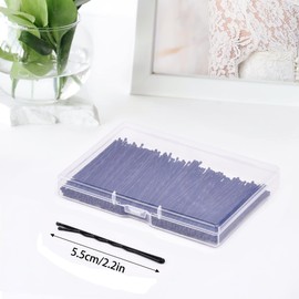 100 Pcs 2.2 inch Black Bobby Pins with Store Box Medium Sized Wavy Hair Pins Suitable for all Hairstyles Strong Grip and Pain free Pins for Girls Women