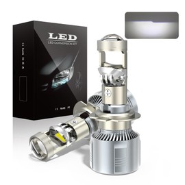 UNI-SHINE H7 LED Headlight, For Cars, New 6D Light Collecting, 55W Stable Power, Relay Decoder, Sharp Cut Lines, High Brightness, 6500K, 18000 Lumens, LED Headlight, 12V/24V, Pack of 2