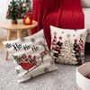 4 Pack Christmas Cushion Covers, Holiday Christmas Decorations For Home
