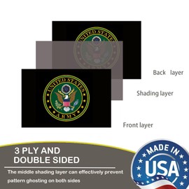 US Army Military Crest Emblem Flags 3x5 Outdoor Double Sided- Black Army Force Flags Heavy Duty 3 Ply Polyester for Outside Outdoor