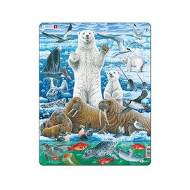 Larsen FH42 Polar Bears and Walrus on the Artic Ice Pack, 46 Piece Boxless Tray & Frame Jigsaw Puzzle