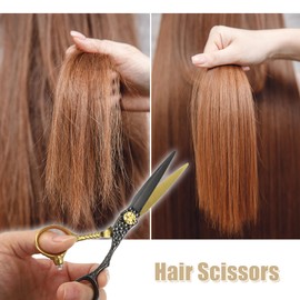 VOCOSTE Hair Scissors Hair Cutting Scissors Professional Hairdressing Scissors Stainless Steel Razor 6.9" Length Black