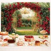 7X5ft Red Rose Background Floral Backdrop, Romantic Red Rose Spring