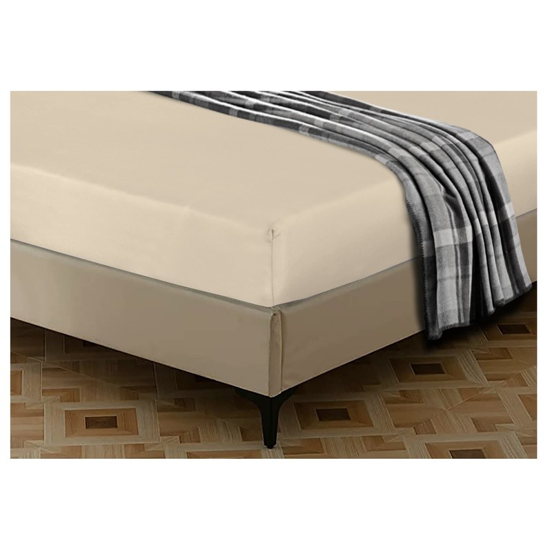 Cream Fitted Sheet King Size - 25cm Deep Pocket -
