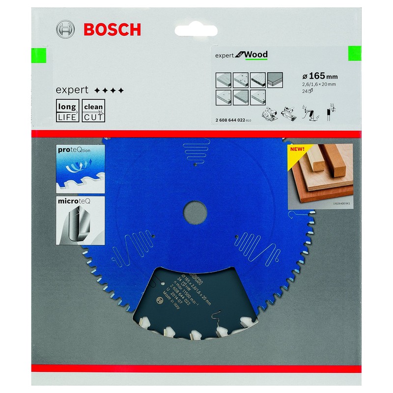 Bosch 2608644022 EXWOH 6.5" x 20mm 24T Circular saw blade