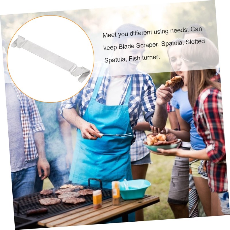 Totority Stainless Steel Barbecue Tool Holder Durable Spatula Rack for