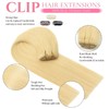Hair Extensions Clip in Human Hair Bleach Blonde 3.9oz/110g 22inch