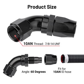 EVIL ENERGY 10AN 60 Degree One Piece Full Flow Hose End Fitting Swivel For CPE Braided Hose
