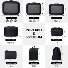 Packing Cubes for Travel | 10 Set, 8 Set |Durable Luggage Organizer 4 Size(Extra Large, Large, Medium, Small),Comprehensive Cubes for Toiletry,Underwear, Shoe,Travel Essentials,Efficient Women Gifts