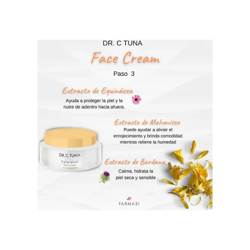 Crema Facial Caléndula 50ml Farmasi Tuna Tipo Piel Seca Sensible
