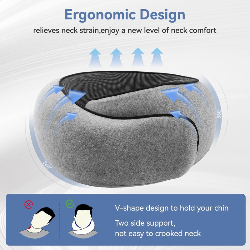 VOOMIKON Neck Pillow Airplane, Travel Pillows for Airplanes, Memory Foam