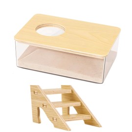 Wmzjnljy 1pc Hamster Sand Bath Box Container Hamster Bath Sand With Ladder Pet Supplies, For Small Animal Toilet Bathtub Hamster Dig Box Shower And Digging Room Litter(Z133-1)