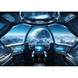 Spaceship Interior Backdrop Futuristic Science Fiction Photography Backdrops Space Station Spacecraft Cabin Backdrops Astronomy Universe Galaxy Outer Space Station Props Decorations Vinyl 7x5ft