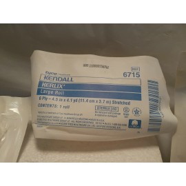 Kendall Lot of 4 Sealed Kendall Kerlix 6715 Large Rolls 6 Ply 4.5 in X 4.1 yd Stretched