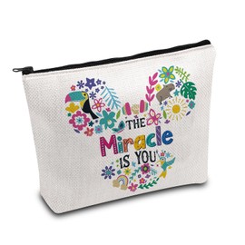 MAOFAED The Miracle Is You Inspirational Quote Magic Kindom Gift Cosmetics Bag Makeup Bag For Women (miracle is you)