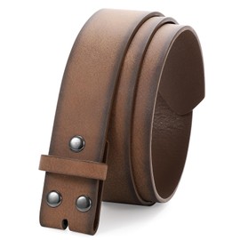 JasGood Western Leather Men's Belt (without Buckle), 3.8 cm Width, A Style Coffee