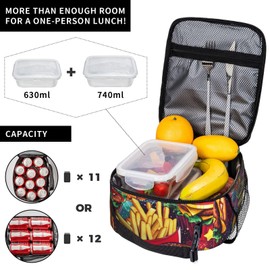 famliihw Hamburger Lunch Bag Insulated Reusable Lunch Box Thermal Cooler Tote For Men Women Work Travel Picnic Hiking