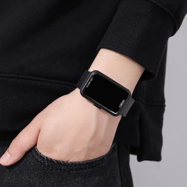 TOOCAT Simple LED Large Digital Display Electronic Watch Outdoor 50 Meters Waterproof Rubber Strap Men Women Teenagers Student Watch