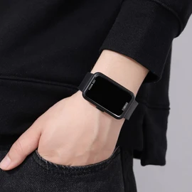 TOOCAT Simple LED Large Digital Display Electronic Watch Outdoor 50 Meters Waterproof Rubber Strap Men Women Teenagers Student Watch