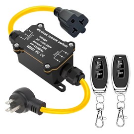 20 Amp Remote Control Plug Outlet,110V Remote Control Power Switch | IP67 Waterproof Wireless On/Off Electric Switch with 2 Remotes,433Mhz RF Long Range for Outdoor Lights & Pumps