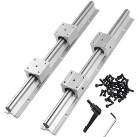 ANWOKIT 2PCS Linear Rail SBR20-800mm Linear Slide Rail with 4PCS SBR20UU Bearing Block CNC Kit Linear Rails and Bearings CNC Rails Linear Rail Set for Automated Machines