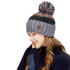 Woolly Worm Winter Lolly Style Beanie Hat with Ponpon Women Men Hat Fashion Ski Snowboard Morefazltd (TM), Jagger 7