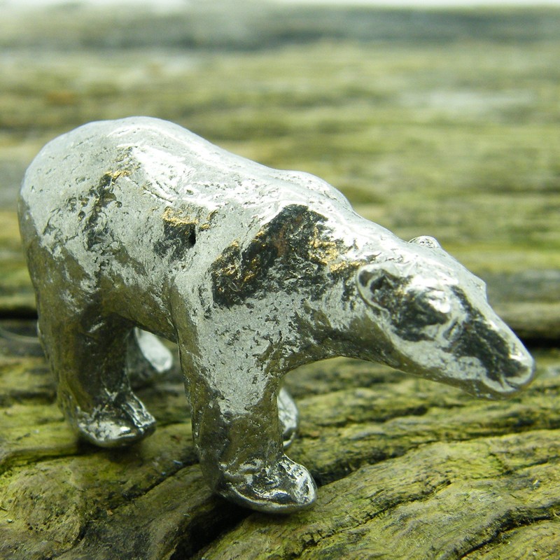 Polar Bear, Endangered Animals Range, Handmade, in Solid Fine Pewter,