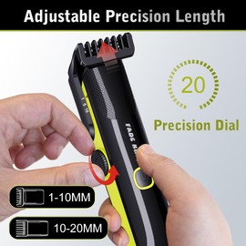 FADEKING® All in One Beard Trimmer with Adjustable Combs - IPX7 Waterproof Trimmer for Men, Hair Clippers, Nose Trimmer, Electric Razor Shaver for Mustache Nose Body Face Grooming, Gifts for Men