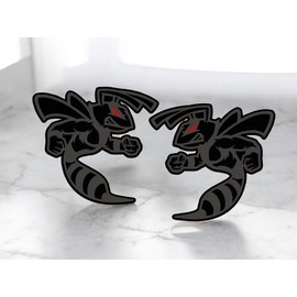 handmade Hornet Badges Emblem BEE Red Eye, (2) BADGES, Fender Angry Agressive